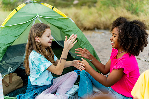 Children playing at camp