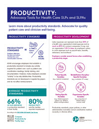 Productivity for Health Care SLPs and SLPAs