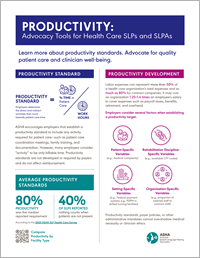 Productivity for Health Care SLPs and SLPAs